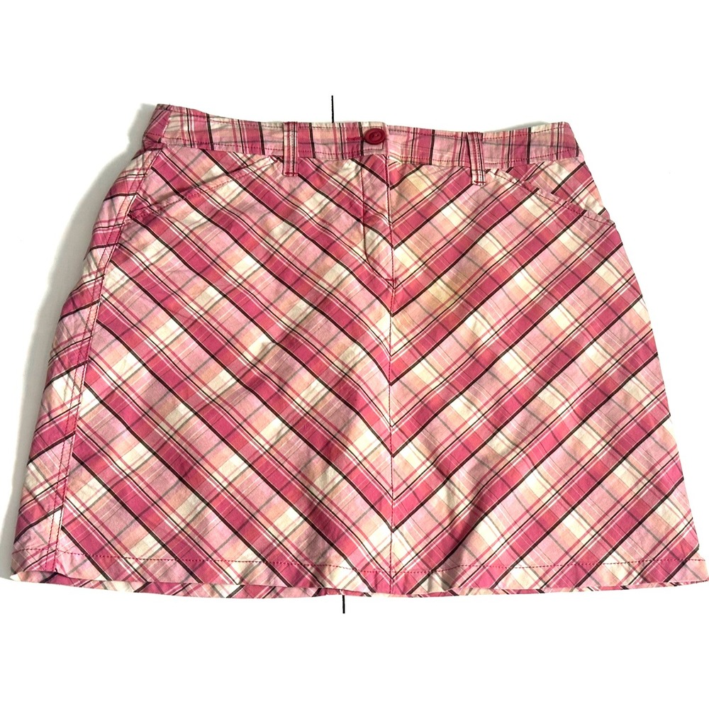 Croft & Barrow Plaid Skort Womens Size 14 Pockets Zip Stretch Skirt with‎ Shorts